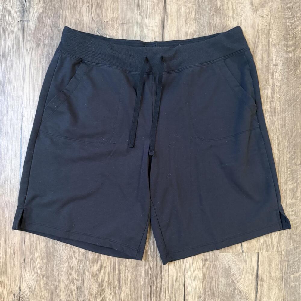 Athletic Works Sweat Shorts 12-14 Black Pull On Jersey Elastic Waist Pockets